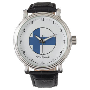 Elégant drapeau finlandais & montre finlandaise /