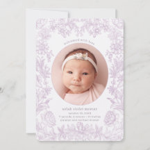 Elegant Drawn Floral Lavender Birth