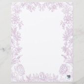 Elegant Drawn Floral Lavender Writing Paper (Achterkant)