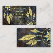 Elegant Dream Catcher Feathers Yoga Instructor Bu Visitekaartje (Voorkant / Achterkant)