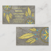 Elegant Dream Catcher Feathers Yoga Instructor Visitekaartje (Voorkant / Achterkant)