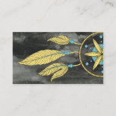 Elegant Dream Catcher Feathers Yoga Instructor Visitekaartje (Achterkant)