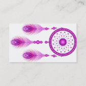 Elegant Dream Catcher Feathers Yoga Instructor Visitekaartje (Achterkant)