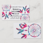 Elegant Dream Catcher Feathers Yoga Instructor Visitekaartje (Voorkant / Achterkant)