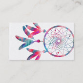 Elegant Dream Catcher Feathers Yoga Instructor Visitekaartje (Achterkant)