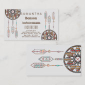 Elegant Dream Catcher Feathers Yoga Instructor Visitekaartje (Voorkant / Achterkant)