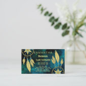 Elegant Dream Catcher Feathers Yoga Instructor Visitekaartje (Staand voorkant)