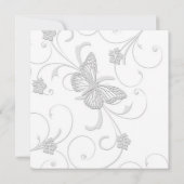 Elégant Dream Grey Butterfly Wedding Invitation (Dos)