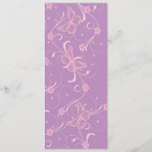 Elegant Dream Lavender Butterfly Mariage Menu (Dos)
