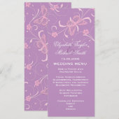 Elegant Dream Lavender Butterfly Mariage Menu (Devant / Derrière)
