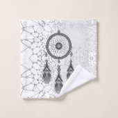 Elégant Dreamcatcher Argent Bain Abstrait (Gant de toilette)