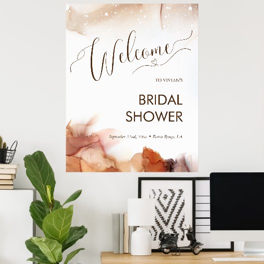 Elegant Dreamweaver Oranje Ink Vrijgezellenfeest W Poster (Thuiskantoor)