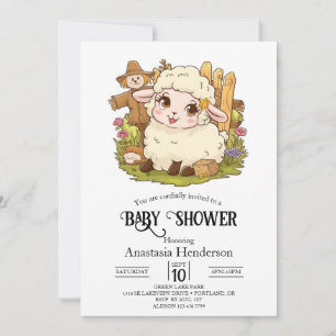 Elegant Dreamy Sheep Baby shower Kaart