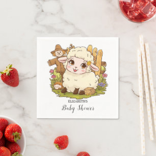 Elegant Dreamy Sheep Baby shower Servet