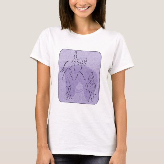 Elegant Dressage Horse Design in Paars T-shirt (Voorkant)