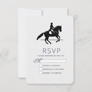 Elegant Dressage Rider die een Pirouette uitvoert RSVP Kaartje