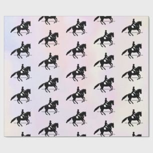Elegant Dressage Rider op Waterverf achtergrond Cadeaupapier