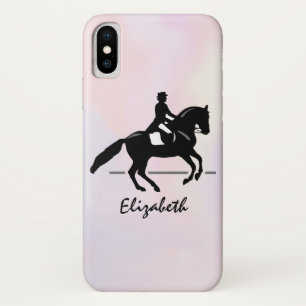 Elegant Dressage Rider op Waterverf achtergrond iPhone X Hoesje