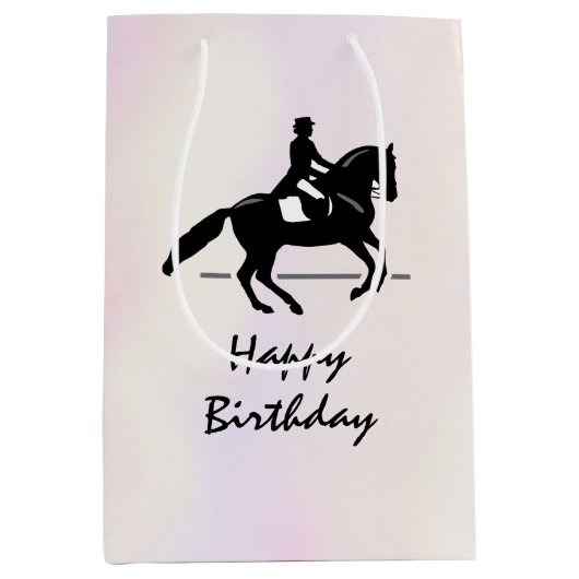 Elegant Dressage Rider op Waterverf achtergrond Medium Cadeauzakje (Voorkant)