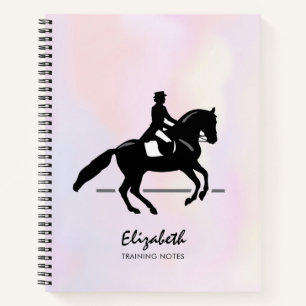 Elegant Dressage Rider op Waterverf achtergrond Notitieboek