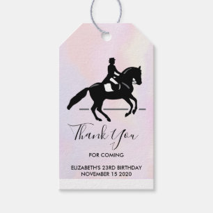 Elegant Dressage Rider over Waterverf Dank u wel Cadeaulabel