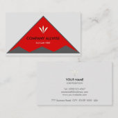 Elegant driehoeken in zilver grijs en rood visitekaartje (Voorkant / Achterkant)