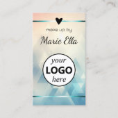 Elegant Driehoekig Patroon Hart Foto QR Code Logo Visitekaartje (Voorkant)