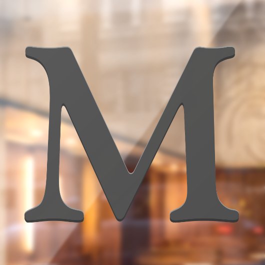 Elegant drijvend donkergrijs aangepast monogram In Raamsticker (Vel 2)