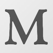 Elegant drijvend donkergrijs aangepast monogram In Raamsticker (Vel)