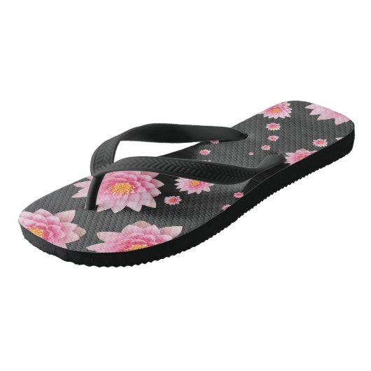 Elegant drijvende roze Lotus Flowers Teenslippers (Schuin)