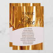 Elegant Dripping Gold Tabel 1 One Seating Chart Kaart (Voorkant / Achterkant)