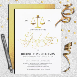 Élégant Droit École de Graduation des Invitations