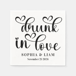 Elegant Drunk in Love Script Wedding Servet