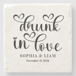 Elegant Drunk in Love Script Wedding Stenen Onderzetter