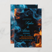Elegant Dual Flame Wedding Invitation (Devant / Derrière)