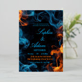 Elegant Dual Flame Wedding Invitation Folie Uitnodiging (Staand Voorkant)