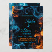 Elegant Dual Flame Wedding Invitation Kaart (Voorkant / Achterkant)