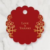 Elegant dubbel geluk Chinese trouwflorale Bedankjes Labels (Achterkant)