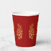 Elegant dubbel geluk Chinese trouwflorale Papieren Bekers (Rechts)