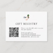Elegant Duck Baby shower Gift Registry QR Code Informatiekaartje (Voorkant)