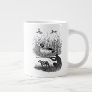 Elegant Duck Hunter Scene Graphic - Natuur en Wil Extra Grote Beker
