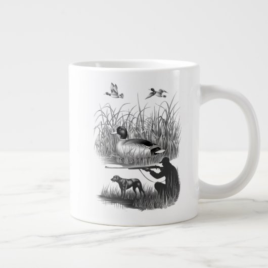 Elegant Duck Hunter Scene Graphic - Natuur en Wil Extra Grote Beker (Rechts)