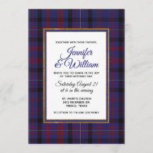 Élégant Dundonald Tartan Plaid Faire-part de maria