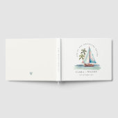Elegant Dusky Blauwgroen Sailboot Palm Seascape We Gastenboek (Volledig)
