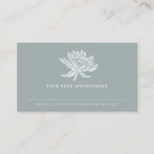ELEGANT DUSKY BLUE LOTUS FLORAL APPOINTUS VISITEKAARTJE