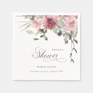 Elegant Dusky Blush Roos Floral Vrijgezellenfeest Servet