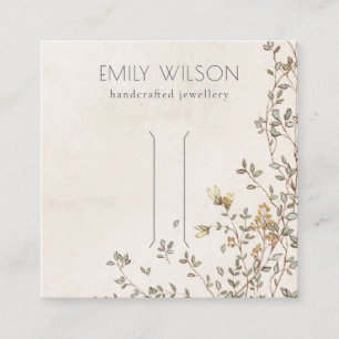 Elegant Dusky Floral Vine Ivory Hair Clip Display Vierkante Visitekaartje