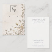 Elegant Dusky Floral Vine Logo, Ketting Visitekaartje (Voorkant / Achterkant)