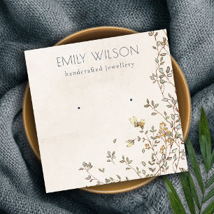 Elegant Dusky Floral Vine Stud die beeldscherm ver Vierkante Visitekaartje