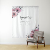 Elegant Dusky Roos Silver Glitter Vrijgezellenfees Wandkleed (In situ)